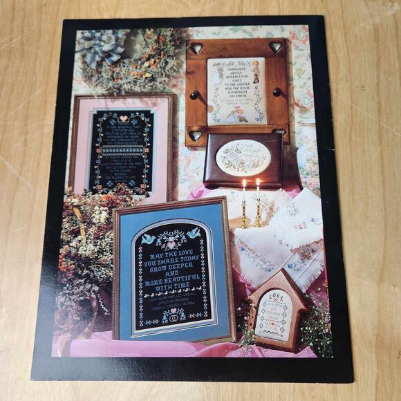 Lot of 2 Wedding Theme Cross Stitch Pattern Booklets Love Romance Floral - Picture 4 of 4